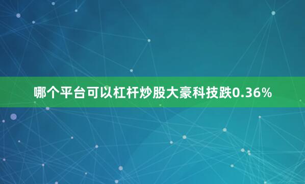 哪个平台可以杠杆炒股大豪科技跌0.36%