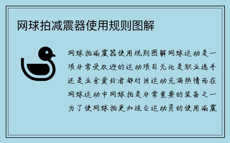 网球拍减震器使用规则图解