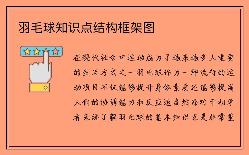 羽毛球知识点结构框架图